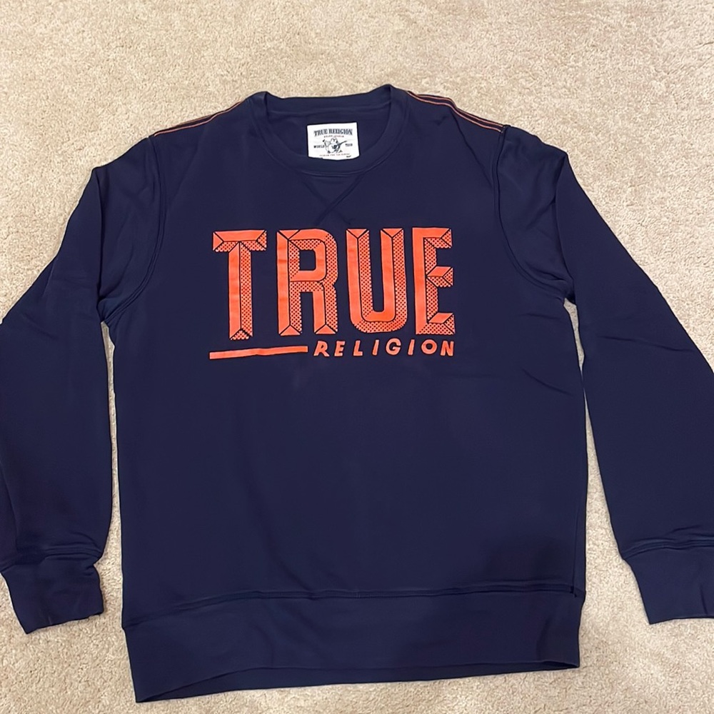 True religion men’s full sleeves sweatshirt, color navy blue, size L